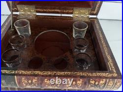 Vintage Grand Marnier Cordon Rouge Liqueur Set in Histoire de France Book Box