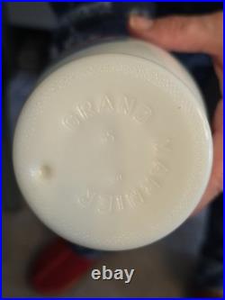 Vintage Grand Marnier Liquor Decanter Milk Glass Bottle Carafe Greco Roman (F-1)