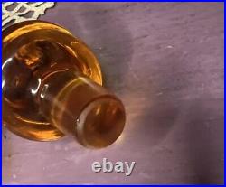 Vintage Green Art Deco Style Decanter Amber Orange Stopper 15