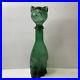 Vintage-Green-Cat-Glass-Decanter-MCM-Italian-14-3-4-with-Head-Stopper-01-ln