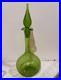 Vintage-Green-Crackle-Glass-Decanter-Flame-Stopper-Ruffled-Rim-MCM-15-01-gltl