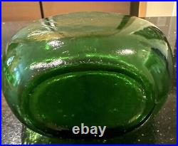 Vintage Green Empoli Optic Squat Genie Bottle Decanter MCM