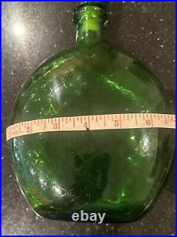 Vintage Green Empoli Optic Squat Genie Bottle Decanter MCM