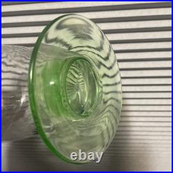 Vintage Green Glass Decanter with Stopper Mid-Century Empoli Style Barware 14