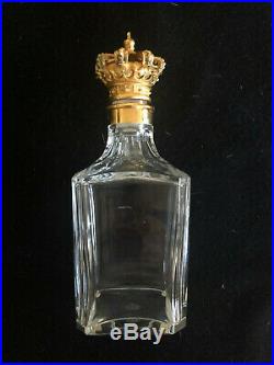 Vintage Gustave Odiot Paris Baccarat Crystal Decanter with Gilded Silver Stopper