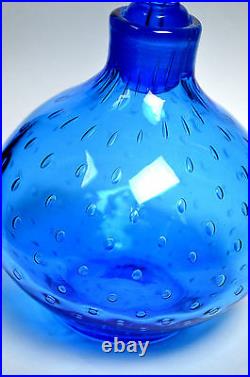 Vintage HAND BLOWN Art Glass Bottle Murano Decanter Italy (RF-FR12)