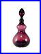 Vintage-Hand-Blown-Amethyst-Hour-Glass-Genie-Bottle-Decanter-with-Stopper-MCM-01-mcg