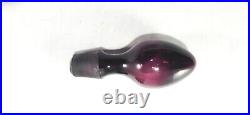 Vintage Hand Blown Amethyst Hour Glass Genie Bottle Decanter with Stopper MCM