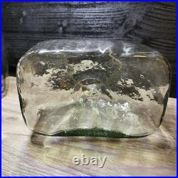 Vintage Hand Blown Mexican Glass Decanter Set Of 2 Show Class