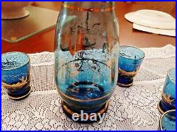 Vintage Hand Blown Murano Wine Decanter 7 Piece-Purchased at the Murano Factory