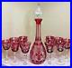 Vintage-Hand-Cut-Crystal-Cranberry-Clear-Decanter-Cordial-Glasses-West-Germany-01-kfea