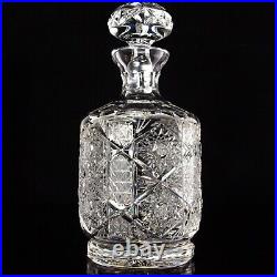 Vintage Hand-Cut Crystal Glass Decanter With Stopper For Home Bar Or Decor