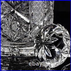 Vintage Hand-Cut Crystal Glass Decanter With Stopper For Home Bar Or Decor