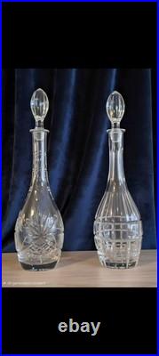 Vintage Hand Cut Crystal Wine Decanters 16