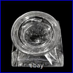 Vintage Hand Cut Lead Crystal Clear Glass Decanter with Ball Finial Stopper
