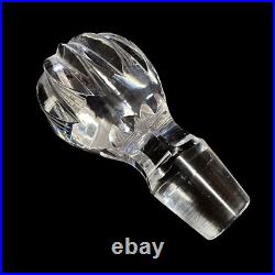 Vintage Hand Cut Lead Crystal Clear Glass Decanter with Ball Finial Stopper