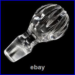 Vintage Hand Cut Lead Crystal Clear Glass Decanter with Ball Finial Stopper
