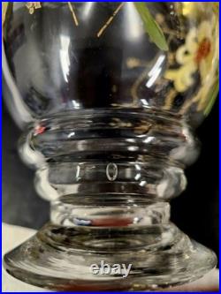 Vintage Hand Painted Floral Art Nouveau Glass Decanter & Original Stopper, #28