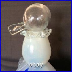 Vintage Handblow Smoky Blue Glass Wine Brandy Decanter by Halytskyi, 1970's