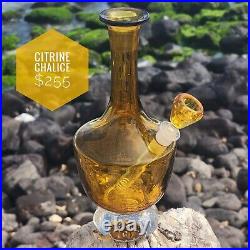 Vintage Handblown Golden Glass Upcycled Decanter Bong