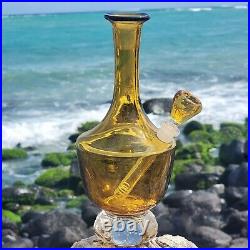 Vintage Handblown Golden Glass Upcycled Decanter Bong