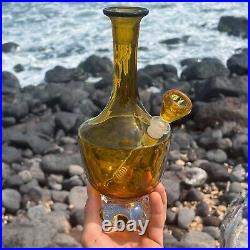 Vintage Handblown Golden Glass Upcycled Decanter Bong