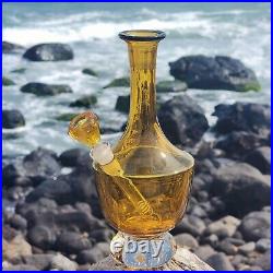 Vintage Handblown Golden Glass Upcycled Decanter Bong