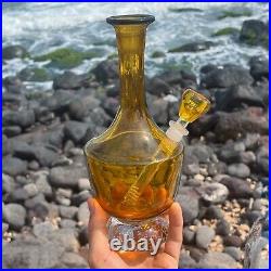 Vintage Handblown Golden Glass Upcycled Decanter Bong