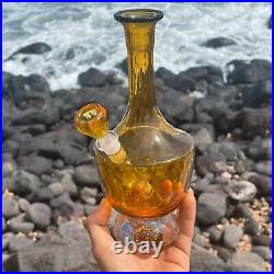 Vintage Handblown Golden Glass Upcycled Decanter Bong