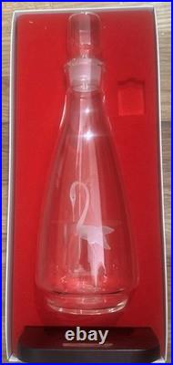 Vintage Hario Living Ware Swan Glass Decanter with Stopper & Box Japan RARE
