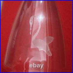 Vintage Hario Living Ware Swan Glass Decanter with Stopper & Box Japan RARE