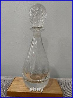 Vintage Heavy Clear Glass Controlled Bubble Modern Design Decanter