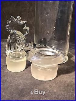 Vintage Heisey Decanter 16 Tall Rooster Martini Shaker Strainer Double Stopper