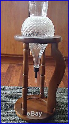 Vintage Hellerware Glass Wine Aerator / Decanter With Wood Stand