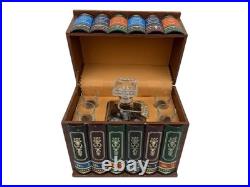 Vintage Hidden Bar Bookcase of Shakespeares Works with Scotch Decanter and Shot