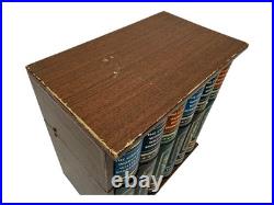 Vintage Hidden Bar Bookcase of Shakespeares Works with Scotch Decanter and Shot