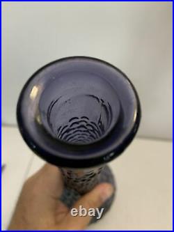 Vintage Hobnail Genie Bottle Art Glass MCM Decanter Italian 22.5 Very Rare
