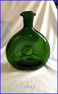 Vintage Holmegaard DANICA Donut Decanter Green Glass Double Spout- No Stopper