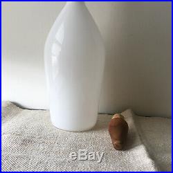 Vintage Holmegaard Denmark Decanter Jacob Bang Cased White Glass Jar Teak