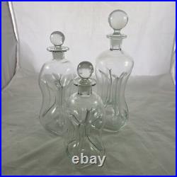 Vintage Holmegaard Kluk Kluk Hour Glass Art Decanter MCM With Stopper Danish 60s