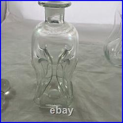 Vintage Holmegaard Kluk Kluk Hour Glass Art Decanter MCM With Stopper Danish 60s