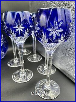 Vintage Horst Belda Stars Of Midnight 12 Crystal Glasses & Matching Decanter