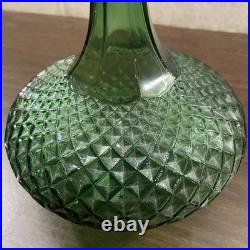 Vintage INDIANA GREEN Glass Decanter WITH STOPPER