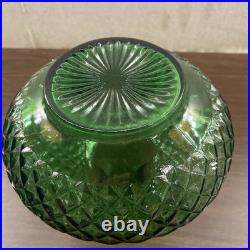 Vintage INDIANA GREEN Glass Decanter WITH STOPPER