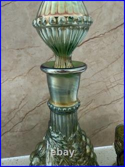 Vintage Imperial Glass Company Grape Carnival Glass Decanter Set, Estate Find