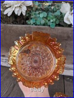 Vintage Imperial Glass Octagon Marigold Carnival Glass Decanter