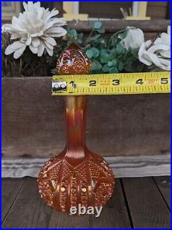 Vintage Imperial Glass Octagon Marigold Carnival Glass Decanter