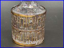 Vintage Imperial Glass Shoji Trellis 22K Gold Decanter with Stopper