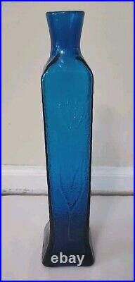 Vintage Indiana Glass Wayne Husted BLUE #6515 Flower Motif Vase Decanter