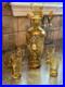 Vintage-Italian-Amber-Glass-Decanter-Set-6-Cordial-Glasses-White-Enamel-Cameo-01-gz